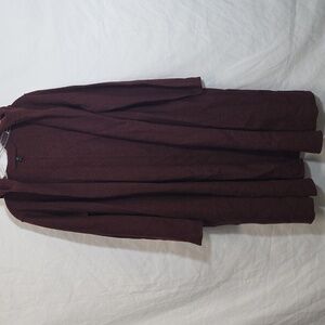 Eileen Fisher Wool Burgundy Knit Sweater Cardigan Size M